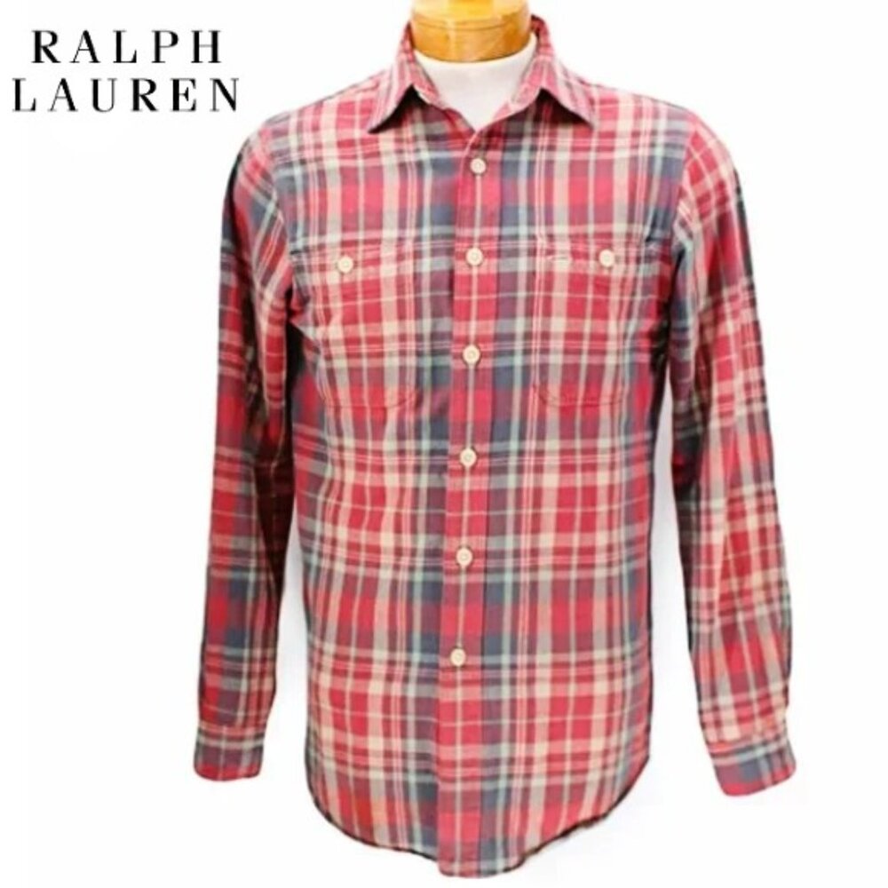 Polo Ralph Lauren Plaid Cotton Flannel Button Up Shirt Long Sleeve Men’s Size S - Picture 1 of 15
